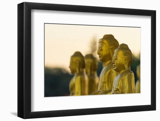 Gilded statues at Myo Yar Pyae Pagoda, Monywa, Myanmar (Burma)-Jan Miracky-Framed Photographic Print