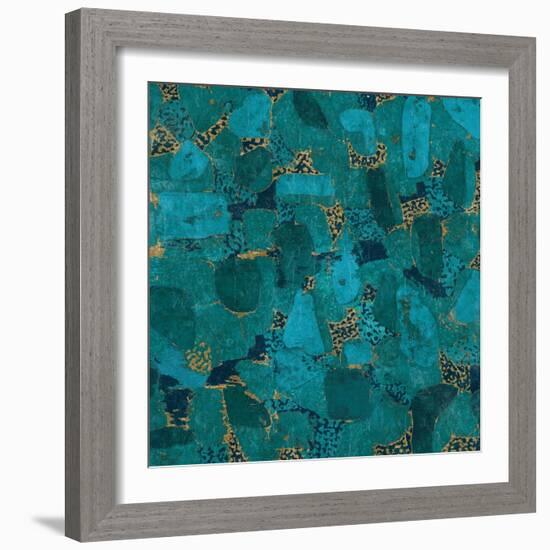 Gilded Stone Turquoise-Hugo Wild-Framed Art Print