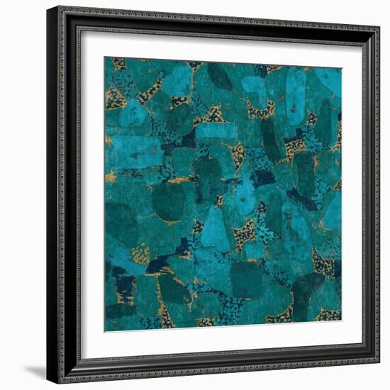 Gilded Stone Turquoise-Hugo Wild-Framed Art Print