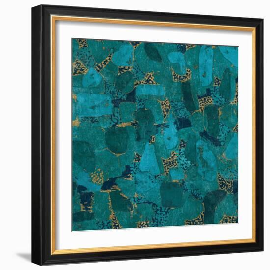 Gilded Stone Turquoise-Hugo Wild-Framed Art Print