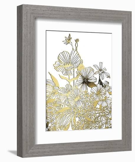 Gilded Wildflower Tangle II-Emma Scarvey-Framed Art Print