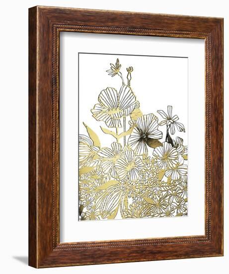 Gilded Wildflower Tangle II-Emma Scarvey-Framed Art Print