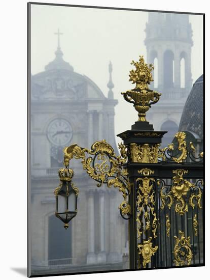 Gilded Wrought Iron Work and Lamp by Lamor in the Place Stanislas in Nancy, Lorraine, France-Woolfitt Adam-Mounted Photographic Print