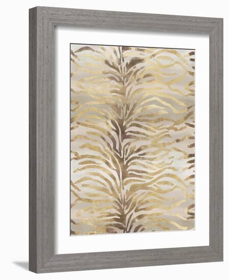 Gilded Zebra Print-Devon Ross-Framed Art Print