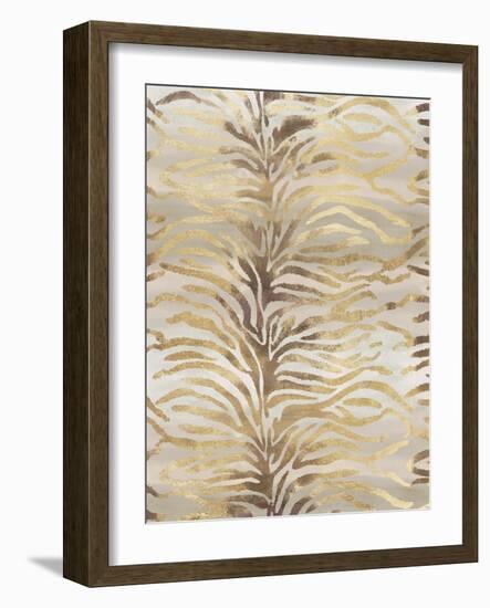 Gilded Zebra Print-Devon Ross-Framed Art Print