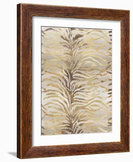 Gilded Zebra Print-Devon Ross-Framed Art Print