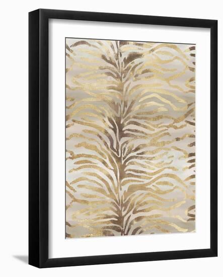 Gilded Zebra Print-Devon Ross-Framed Art Print