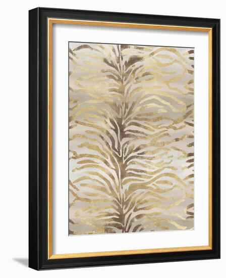 Gilded Zebra Print-Devon Ross-Framed Art Print