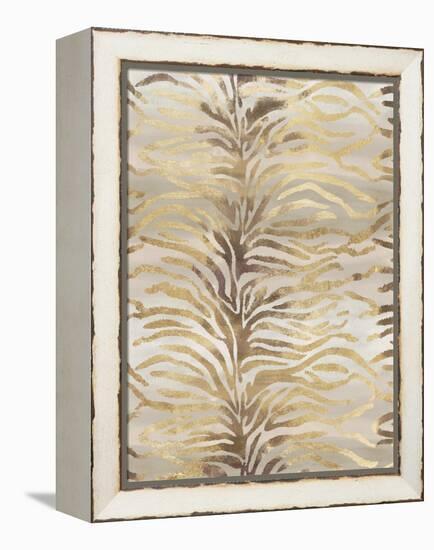 Gilded Zebra Print-Devon Ross-Framed Stretched Canvas