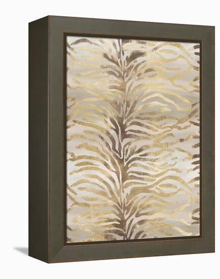 Gilded Zebra Print-Devon Ross-Framed Stretched Canvas