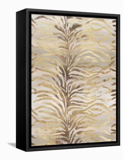 Gilded Zebra Print-Devon Ross-Framed Stretched Canvas