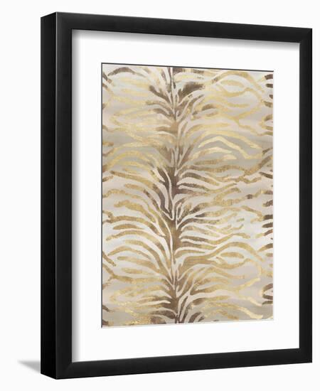 Gilded Zebra Print-Devon Ross-Framed Premium Giclee Print