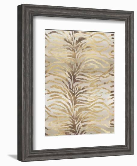 Gilded Zebra Print-Devon Ross-Framed Art Print