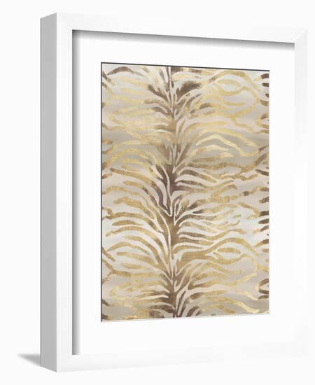 Gilded Zebra Print-Devon Ross-Framed Art Print