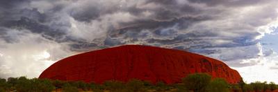 Light with Rain Storm, Uluru-Kata Tjuta Nat'l Park, UNESCO World Heritage Site, Australia-Giles Bracher-Framed Photographic Print