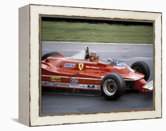 Gilles Villeneuve Racing a Ferrari 312T5, British Grand Prix, Brands Hatch, 1980-null-Framed Premier Image Canvas