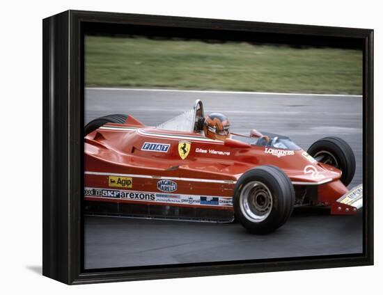 Gilles Villeneuve Racing a Ferrari 312T5, British Grand Prix, Brands Hatch, 1980-null-Framed Premier Image Canvas