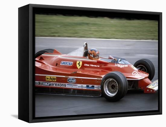 Gilles Villeneuve Racing a Ferrari 312T5, British Grand Prix, Brands Hatch, 1980-null-Framed Premier Image Canvas