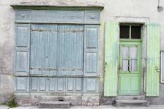 Shuttered Shop, Traditional Paint Colours, Faded, Patina. Laguepie-Gillian Darley-Photographic Print