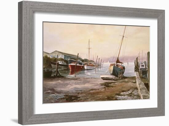 Gillingham Pier on the Medway-Vic Trevett-Framed Giclee Print