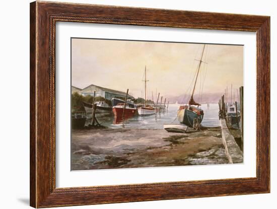 Gillingham Pier on the Medway-Vic Trevett-Framed Giclee Print