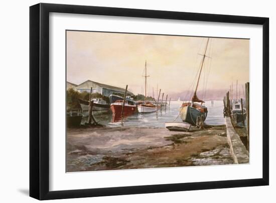 Gillingham Pier on the Medway-Vic Trevett-Framed Giclee Print