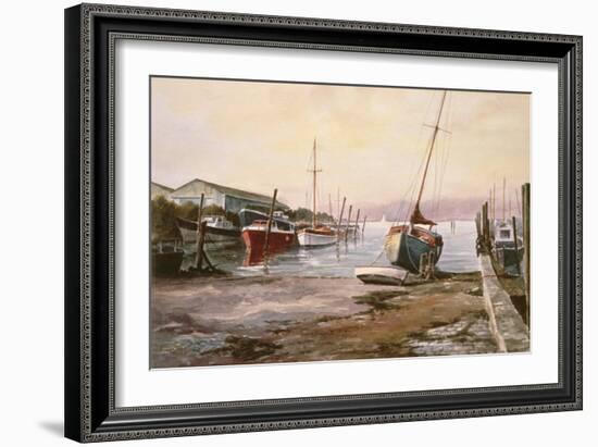 Gillingham Pier on the Medway-Vic Trevett-Framed Giclee Print