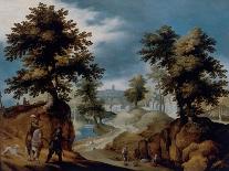 Landscape with Figures in an Avenue, C.1595 (Panel)-Gillis van III Coninxloo-Giclee Print