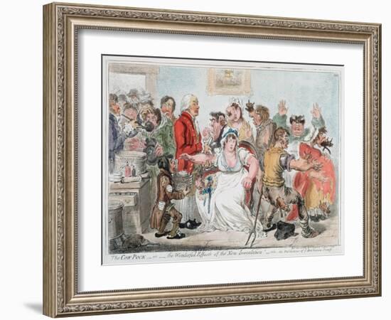 Gillray Cartoon on Vaccination Against Smallpox Using Cowpox Serum, 1802-James Gillray-Framed Giclee Print