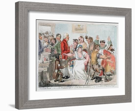 Gillray Cartoon on Vaccination Against Smallpox Using Cowpox Serum, 1802-James Gillray-Framed Giclee Print