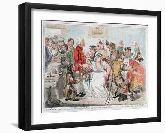 Gillray Cartoon on Vaccination Against Smallpox Using Cowpox Serum, 1802-James Gillray-Framed Giclee Print