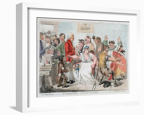 Gillray Cartoon on Vaccination Against Smallpox Using Cowpox Serum, 1802-James Gillray-Framed Giclee Print