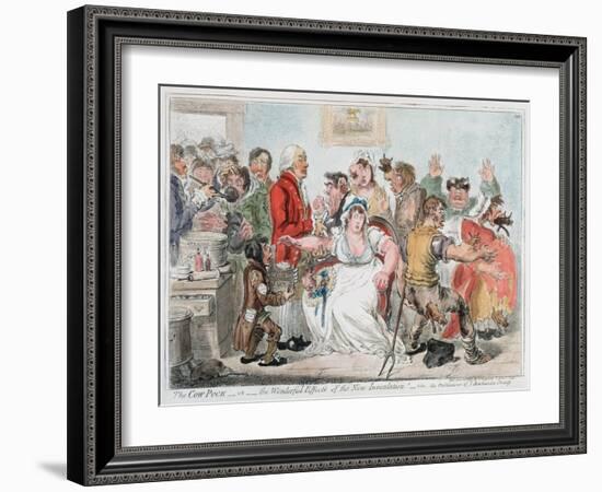 Gillray Cartoon on Vaccination Against Smallpox Using Cowpox Serum, 1802-James Gillray-Framed Giclee Print