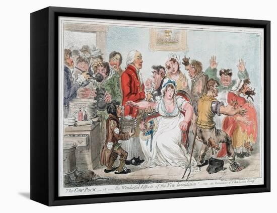 Gillray Cartoon on Vaccination Against Smallpox Using Cowpox Serum, 1802-James Gillray-Framed Premier Image Canvas