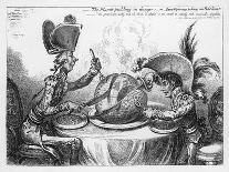 "The Plumb-Pudding in Danger" Napoleon and Pitt Carve up the World at Dinner-Gillray-Art Print