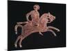 Gilt Bronze Buckle Ornament in Shape of a Horseman, from Stabio, Switzerland-null-Mounted Giclee Print