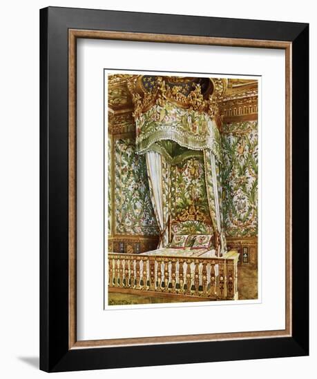 Gilt State Bed of Marie Antoinette, Queen's Bedroom, Palais De Fontainebleau, France, 1911-1912-Edwin Foley-Framed Giclee Print