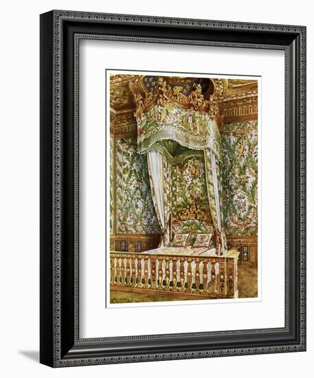 Gilt State Bed of Marie Antoinette, Queen's Bedroom, Palais De Fontainebleau, France, 1911-1912-Edwin Foley-Framed Giclee Print