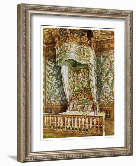 Gilt State Bed of Marie Antoinette, Queen's Bedroom, Palais De Fontainebleau, France, 1911-1912-Edwin Foley-Framed Giclee Print