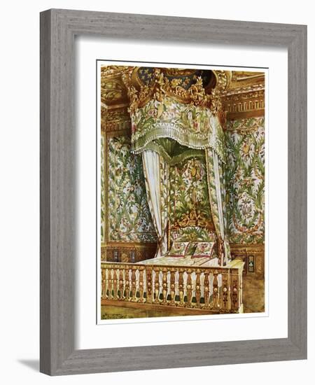 Gilt State Bed of Marie Antoinette, Queen's Bedroom, Palais De Fontainebleau, France, 1911-1912-Edwin Foley-Framed Giclee Print