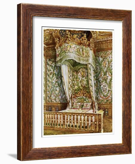 Gilt State Bed of Marie Antoinette, Queen's Bedroom, Palais De Fontainebleau, France, 1911-1912-Edwin Foley-Framed Giclee Print