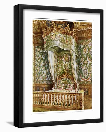 Gilt State Bed of Marie Antoinette, Queen's Bedroom, Palais De Fontainebleau, France, 1911-1912-Edwin Foley-Framed Giclee Print