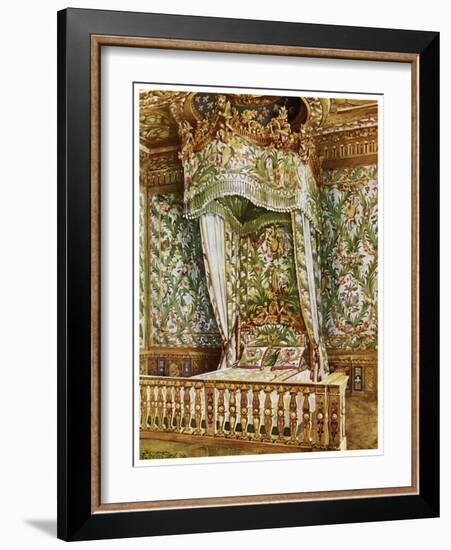 Gilt State Bed of Marie Antoinette, Queen's Bedroom, Palais De Fontainebleau, France, 1911-1912-Edwin Foley-Framed Giclee Print