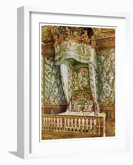 Gilt State Bed of Marie Antoinette, Queen's Bedroom, Palais De Fontainebleau, France, 1911-1912-Edwin Foley-Framed Giclee Print