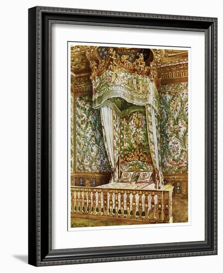 Gilt State Bed of Marie Antoinette, Queen's Bedroom, Palais De Fontainebleau, France, 1911-1912-Edwin Foley-Framed Giclee Print