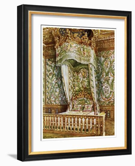 Gilt State Bed of Marie Antoinette, Queen's Bedroom, Palais De Fontainebleau, France, 1911-1912-Edwin Foley-Framed Giclee Print