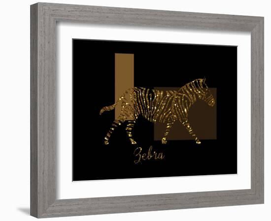 Gilt Zebra-Tina Lavoie-Framed Giclee Print