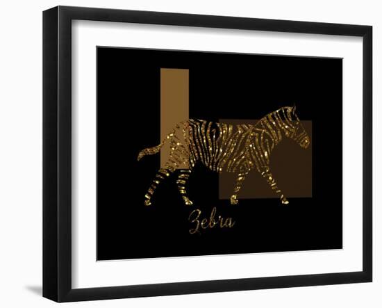 Gilt Zebra-Tina Lavoie-Framed Giclee Print