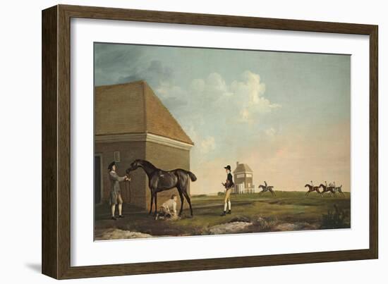 Gimcrack on Newmarket Heath with a Trainer, a Jockey and a Stable Lad-George Stubbs-Framed Giclee Print