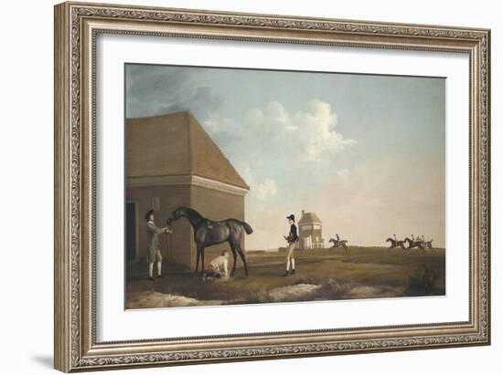 Gimcrack on Newmarket Heath, with a Trainer, a Stable-Lad, and a Jockey, 1765-George Stubbs-Framed Giclee Print